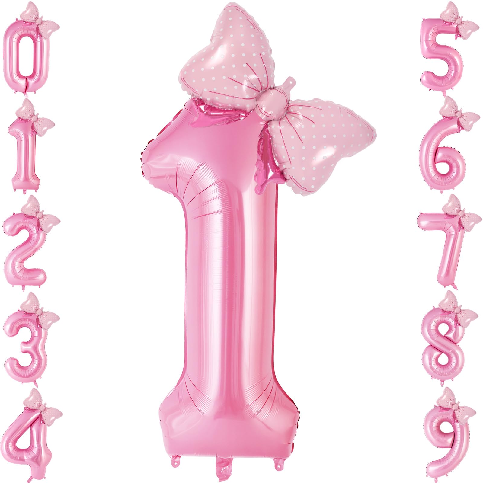 Amazon | Bow Pink Number 1バルーン、40インチ 大きなホイル